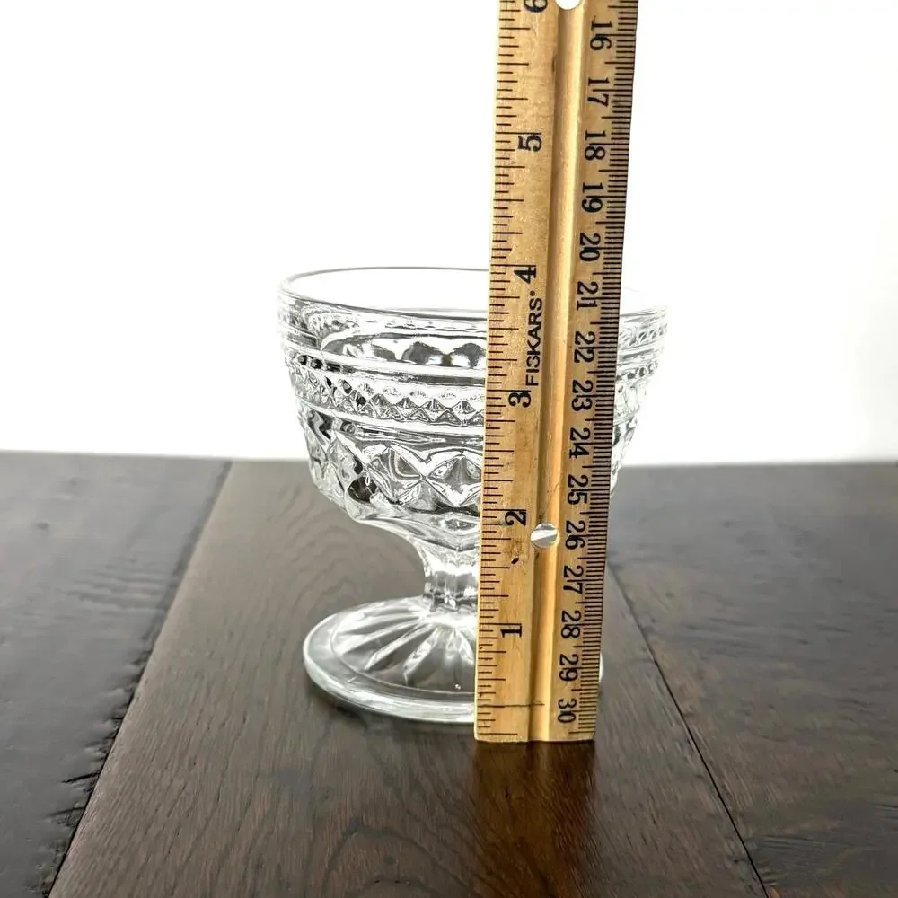 Set of 4 Vintage Anchor Hocking Wexford Cups | Mid-Century Glassware Made in USA